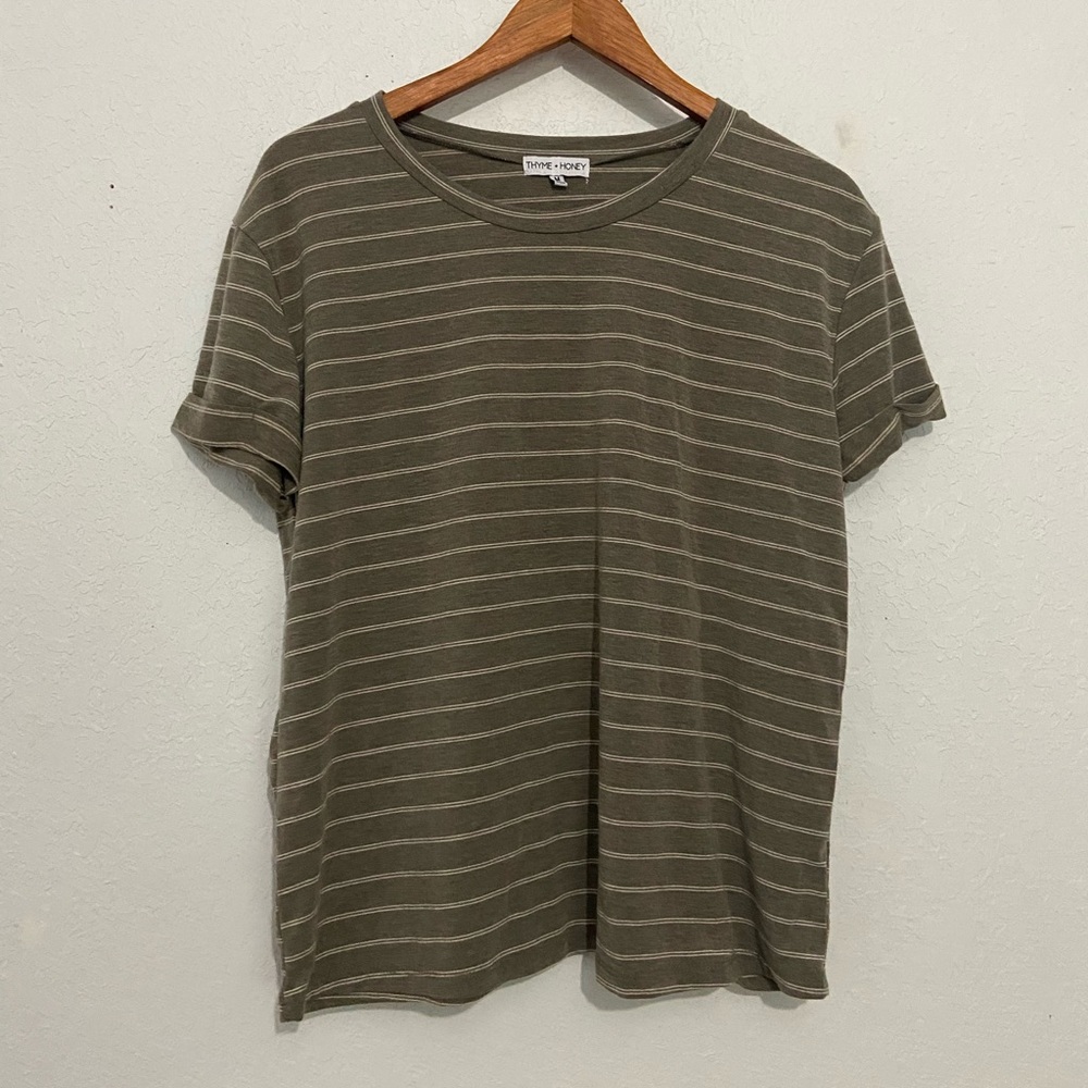 Thyme plus Honey Striped T Shirt